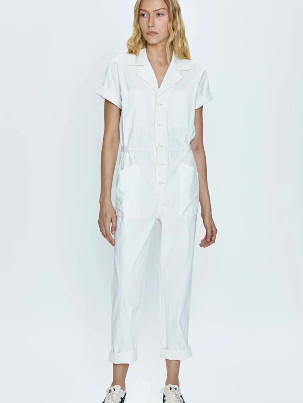 Pistola Cream Short Sleeve Utility Jumpsuit Coverall Size XS